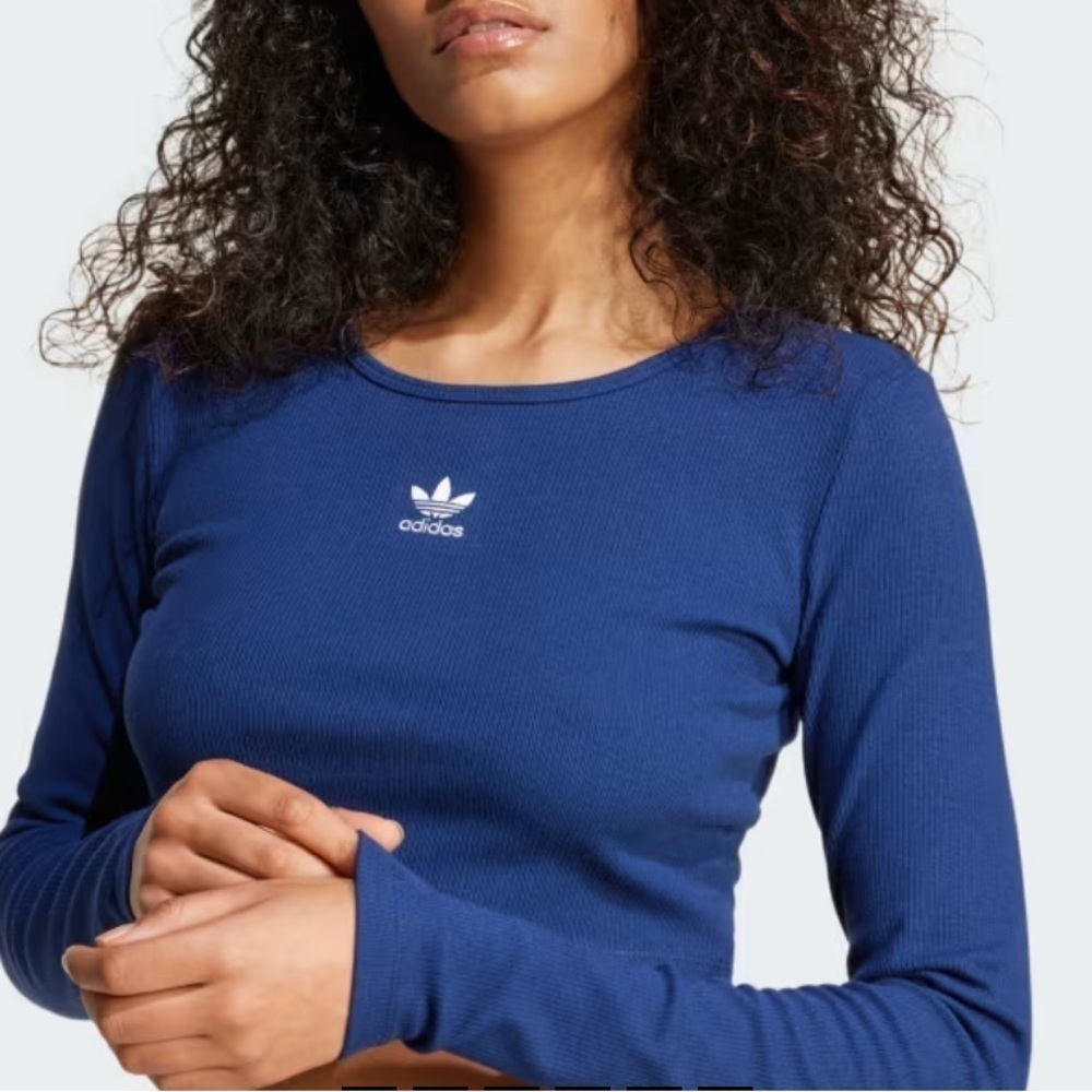 NEW Adidas Ribbed Crop Top - Picture 3 of 6